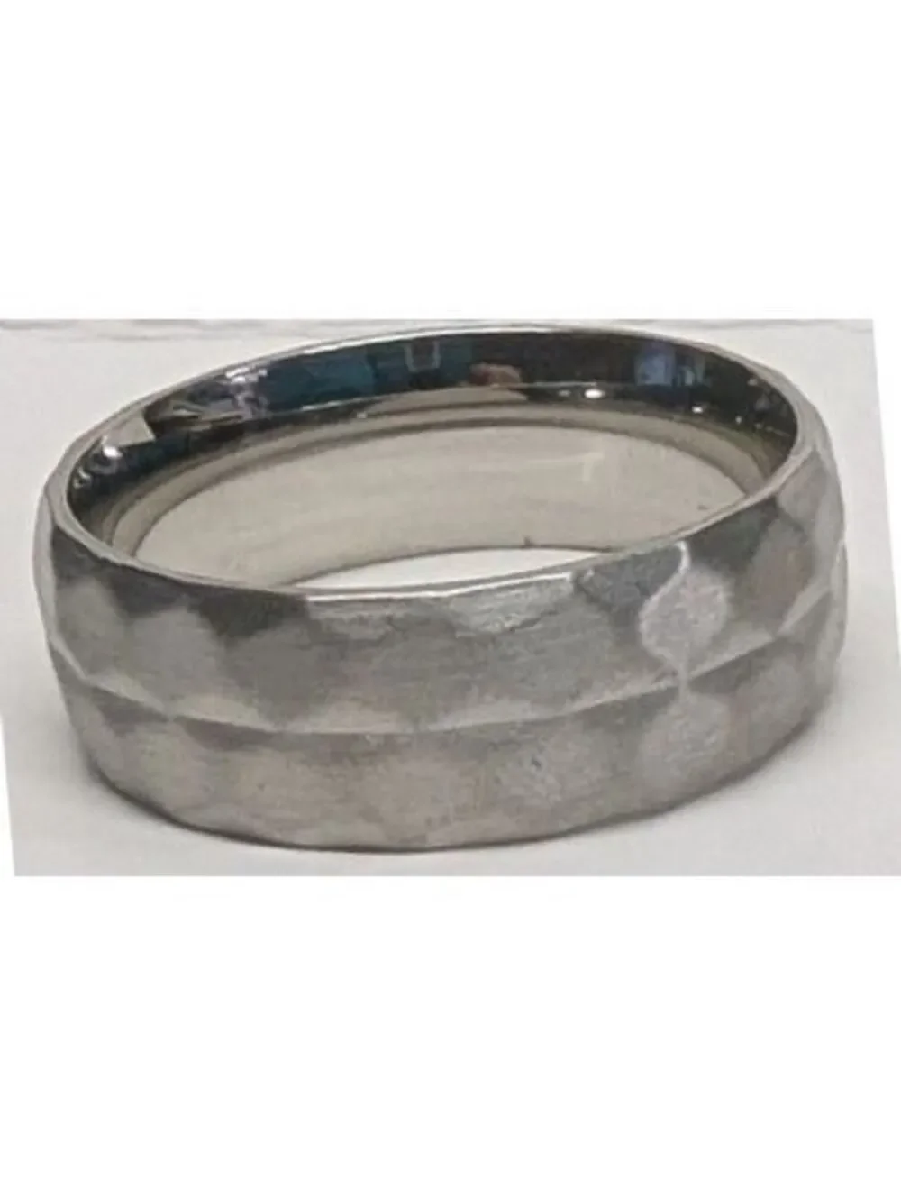 New Hammered Silver Tone Band Mens Ring 11 Brushed Metal Industrial Minimalist